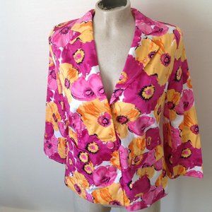 NWOT JOAN RIVERS FLORAL JACKET SIZE 8